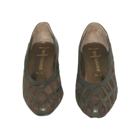 VIntage Ara Elegance Heels Brown Suede and Leather  Us 7 1/2 - Picture 2 of 9